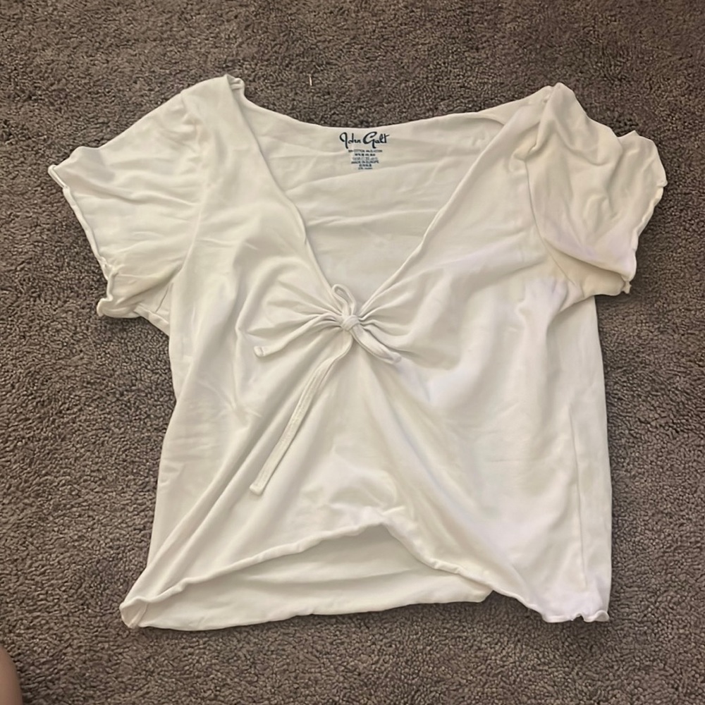 PACSUN - John Galt White Tie Front Top!!